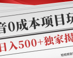 短视频变现套路剖析,抖音0成本赚钱项目玩法,日入500+独家揭秘(共2节视频)-风淘社