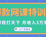 爆款网课特训营,一套课程打天下,网课变现的10个实操法,月收入3万到10万-风淘社