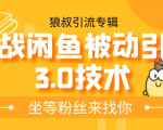 狼叔实战闲鱼被动引流3.0技术,无限上架玩法,免费送被动引流,高阶玩法实战总结-风淘社