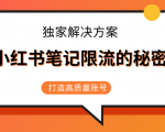 小红书笔记限流的秘密,被限流的笔记独家解决方案,打造高质量账号(共3节视频)-风淘社
