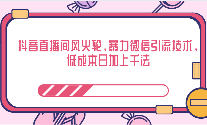 抖音直播间风火轮,暴力微信引流技术,低成本日加上千法-风淘社