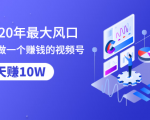 抓住2020年最大风口，小白也能做一个赚钱视频号，12天赚10W（赠送爆款拆解)-风淘社