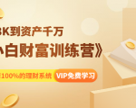 《小白财富训练营》月入3K到资产千万,这是套100%的理财系统(11节课)-风淘社