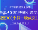 12节社群成交全攻略:从0到1快速引流变现,3天裂变300个群一晚成交103万-风淘社