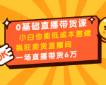0基础直播带货课:小白也能低成本搭建疯狂卖货直播间:1场直播带货6万-风淘社