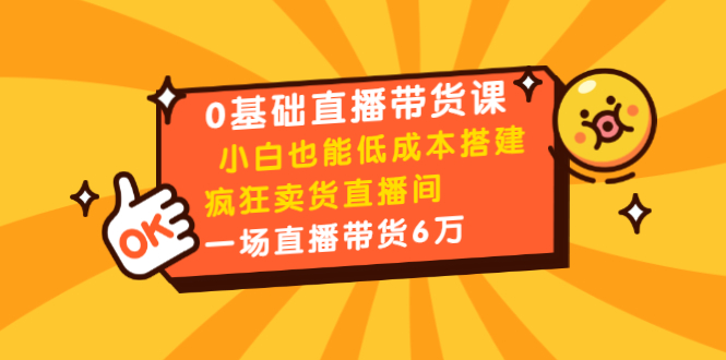 0基础直播带货课:小白也能低成本搭建疯狂卖货直播间:1场直播带货6万-风淘社