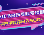 小红书音乐号起号项目,批量操作自行引流变现,手把手教你日入500+-风淘社
