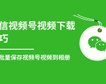 微信视频号视频下载技巧,轻松批量保存视频号等无水印视频到相册-风淘社