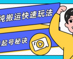 团队内部课程,短视频纯搬运快速玩法,批量快速起号的秘诀-风淘社