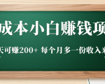 零成本小白赚钱实操项目,一天可赚200+ 每个月多一份收入来源-风淘社