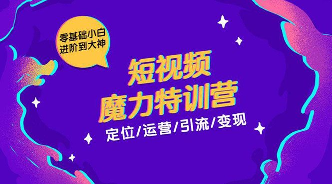 零基础小白进阶到大神《短视频魔力特训营》定位-运营-引流-变现-风淘社