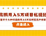 高鹏月入5万项目私徒班,基于个人IP打造的月入5万互利型高产项目!-风淘社