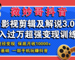 微妙哥影视剪辑及解说3.0 一部手机玩赚抖音,保底月入10000+-风淘社