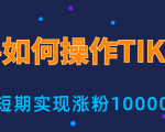 新手小白操作TIKTOK,3天从0到10000粉丝撸美金实战分享-风淘社