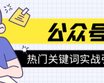 《公众号热门关键词实战引流特训营》5天涨5千精准粉,单独广点通每天赚百元-风淘社