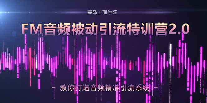 黄岛主·FM音频引流特训营2.0:独家引流模式,单账号50W+播放量,轻松变现-风淘社