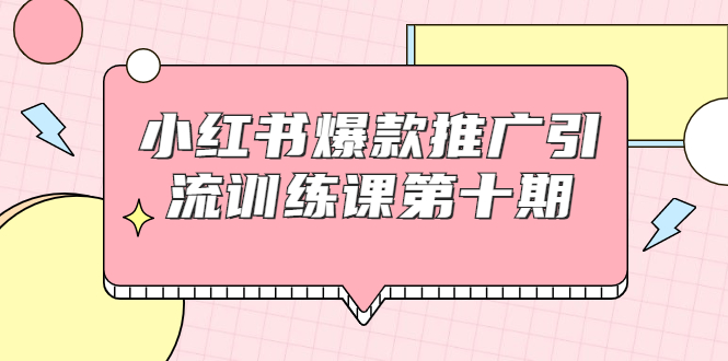 小红书爆款推广引流训练课第十期,手把手带你玩转小红书,轻松月入过万-风淘社