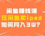 闲鱼赚钱课：在闲鱼卖ipad，如何月入3W？详细操作教程-风淘社