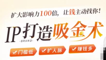 IP打造吸金术:0基础0资源,也能扩大影响力100倍,让钱主动找你!-风淘社