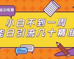 清和行记引流训练营:小白不到一周便能日引流几十精准粉-风淘社