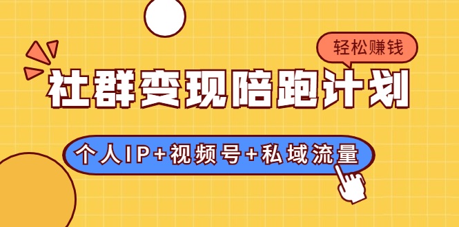 社群变现陪跑计划:建立“个人IP+视频号+私域流量”的社群商业模式轻松赚钱-风淘社