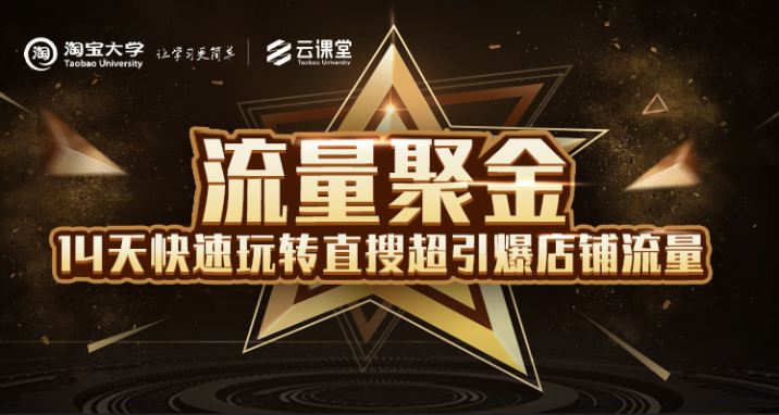 淘宝大学:流量聚金14天快速玩转直搜,超引爆店铺流量,价值8800元-风淘社