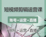 南小北短视频剪辑运营课:账号+运营+直播,零基础学习手机剪辑【视频课程】-风淘社