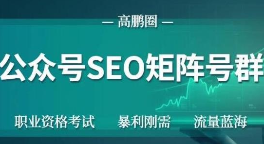 高鹏圈公众号SEO矩阵号群,实操20天纯收益25000+,普通人都能做-风淘社