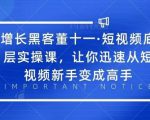 增长黑客董十一·短视频底层实操课,从短视频新手变成高手-风淘社