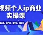 短视频个人ip商业实操课： 懂流量、懂内容、懂变现、懂架构（价值999元）-风淘社