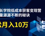 素宣成长学院低成本获客变现营,教你流量源源不断的秘诀,轻松月入10万-风淘社