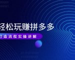 带你轻松玩赚拼多多:花的少 赚的多 爆款更简单 爆款打造流程实操讲解-风淘社