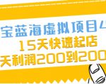 淘宝蓝海虚拟项目4.0,15天快速起店,单天利润200到2000元-风淘社