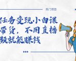 全民任务变现小白课,不用带货,不用直播,拍视频就能赚钱-风淘社