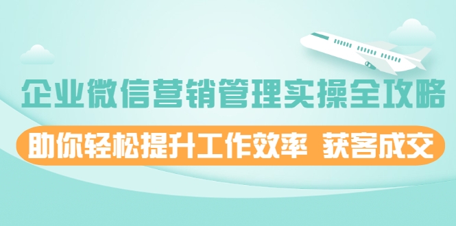 企业微信营销管理实操全攻略,助你轻松提升工作效率 获客成交 价值680元-风淘社