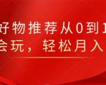 知乎好物推荐从0到1,看完=会玩,轻松月入2w+-风淘社