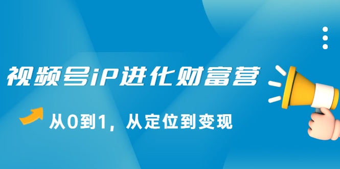视频号iP进化财富营,从0到1,从定位到变现赚钱(价值1577元)-风淘社