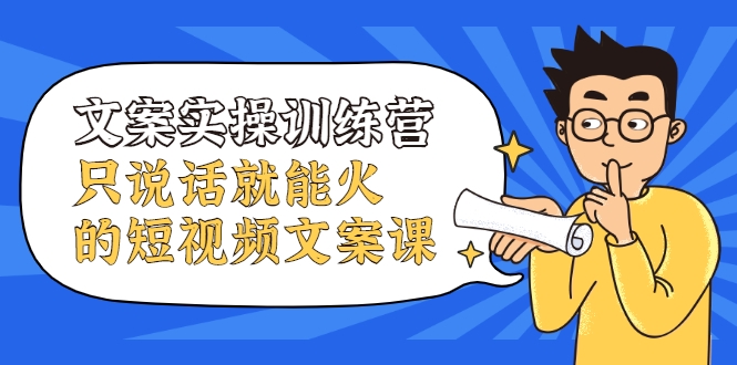 文案实操训练营，只说话就能火的短视频文案课-风淘社