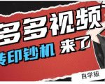 拼多多视频搬砖印钞机玩法,2021年最后一个短视频红利项目-风淘社