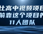 比高中视频项目,目前靠这个项目养了11人团队【视频课程】-风淘社