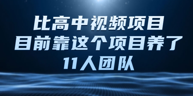 比高中视频项目,目前靠这个项目养了11人团队【视频课程】-风淘社