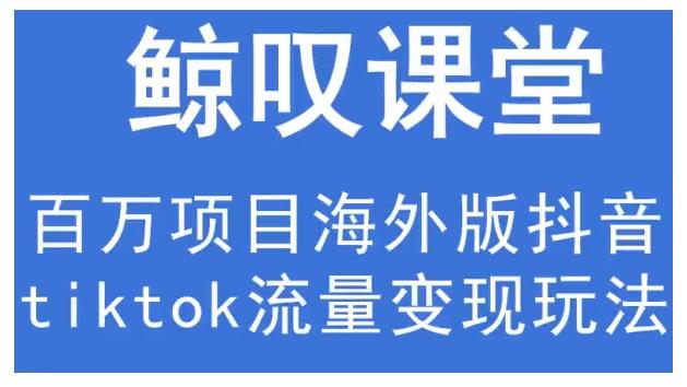 鲸叹号·海外TIKTOK训练营,百万项目海外版抖音tiktok流量变现玩法-风淘社
