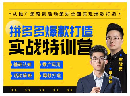 玺承云·拼多多爆款打造实战特训营,一套从入门到高手课程,让你快速拿捏拼多多-风淘社