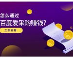大王·怎么通过百度爱采购赚钱,已经通过百度爱采购完成200多万的销量-风淘社