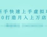 2022年虚拟项目实战指南,新手从0打造月入上万店铺-风淘社