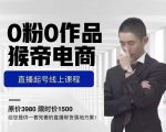 猴帝电商直播起号课,零粉零作品开播底层逻辑,直播五天打爆广场流量-风淘社
