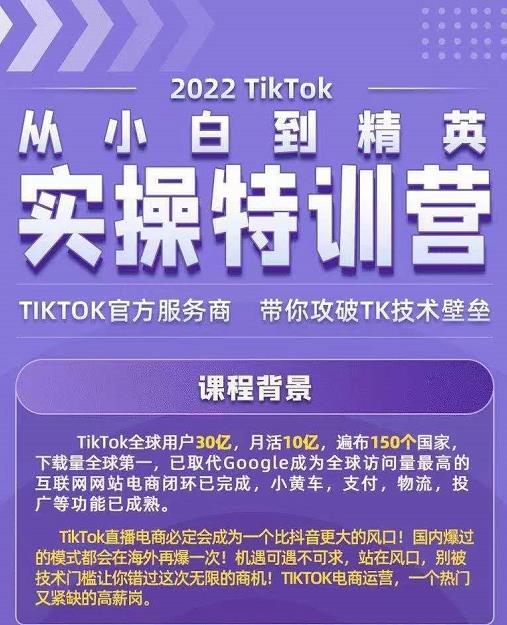 Seven漆·2022Tiktok从小白到精英实操特训营,带你掌握Tiktok账号运营-风淘社