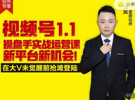 逐鹿视频号1.1操盘手实战运营课新平台新机会,打造私域流量阵地!-风淘社