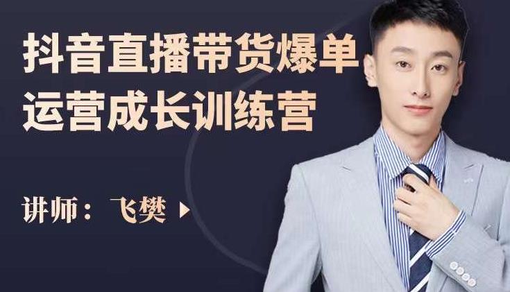 飞樊:抖音直播带货爆单运营成长训练营,手把手教你玩转直播带货-风淘社