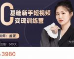 盖亚:0基础新手短视频变现训练营,新号3天百万流量破权重-风淘社